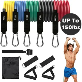 11-Piece Set: Gym Pull Rope Exercise Resistance Bands