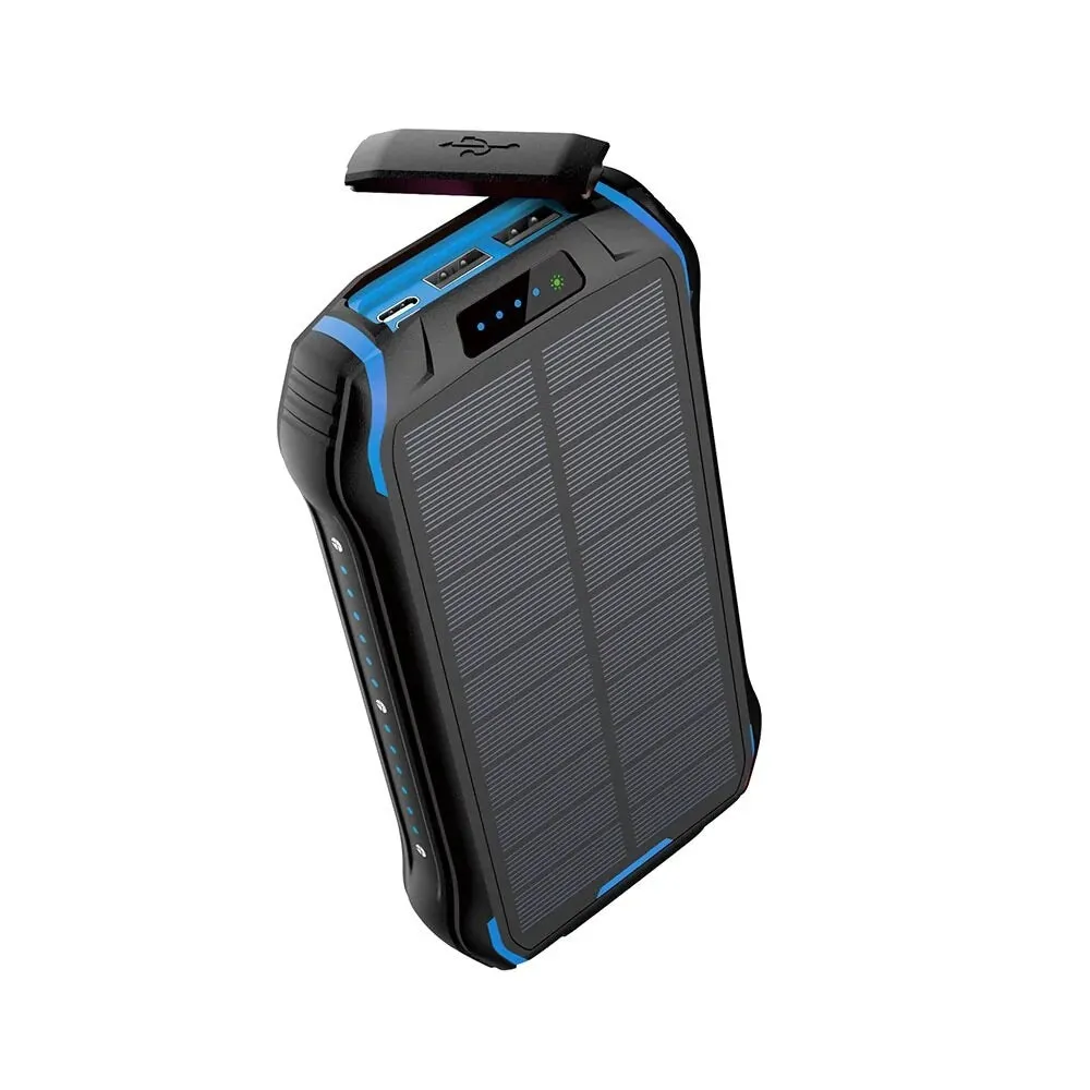 Solar-Powered Wireless Charging Power Bank for Phones | 26800mAh | 18 LED Flash light